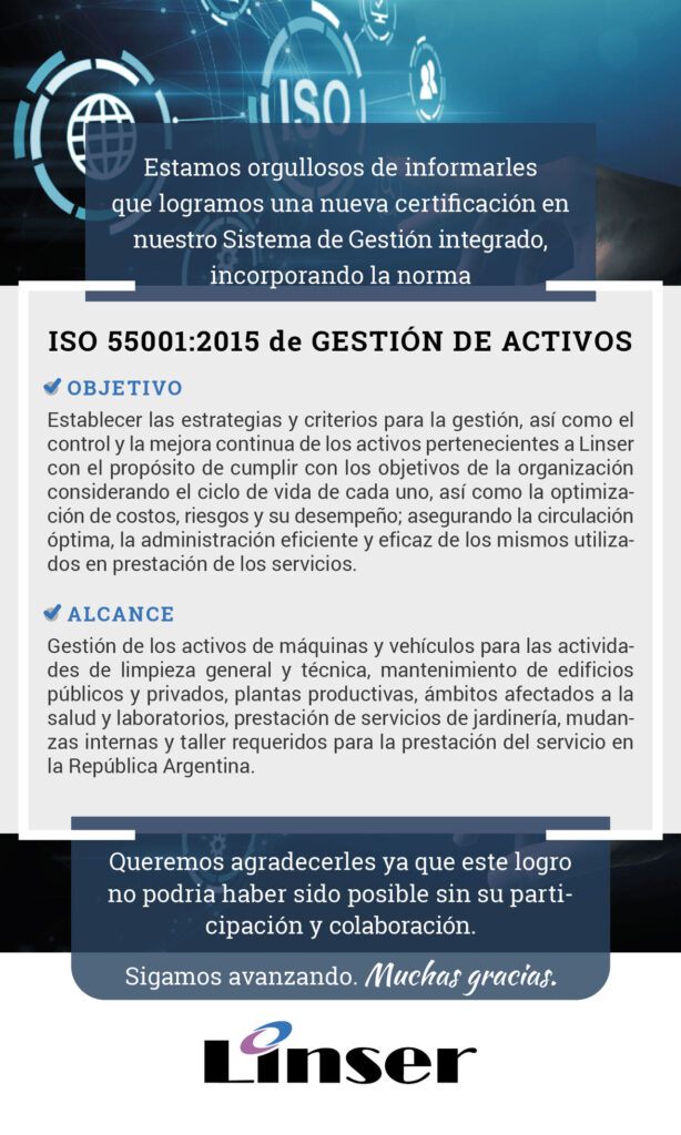 Linser obtuvo una nueva certificación IRAM ISO 